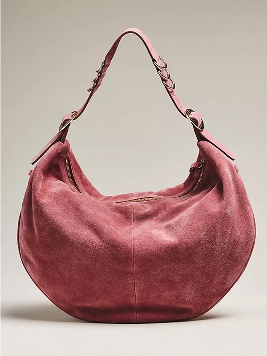 Anthropologie Handbags - Anthropologie Belted Suede Hobo Bag (toasted marmalade)